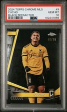 2024 Topps Chrome MLS CUCHO Jersey Match 9/10 Black Refractor SSP PSA 10 POP 1