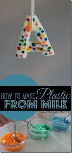 how to make plastic from milk and gummy bears in the shape of a letter