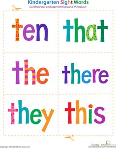 an image of children's sight words that are in the shape of letters and numbers