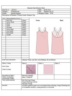 the tank top sewing pattern is shown in pink, and has two different variations to choose from
