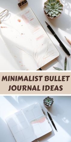 This pin showcases minimalist bullet journal page ideas for beginners. It features examples of simple weekly layouts and inspirational designs to help you create your own effective and clutter-free bullet journal