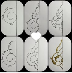 the steps in how to draw calligraphy