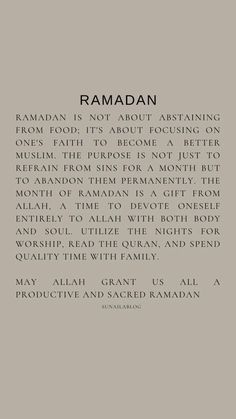 raman is not about asking from food it's about focusing on muslimism