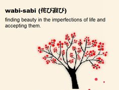 a tree with red berries on it and the words wabi - sabi written in japanese
