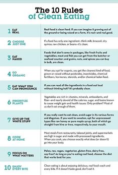 Clean Eating Rules, 1000 Calorie, Clean Eating For Beginners, Clean Eating Tips, Eat Real Food, Healthy Eating Tips, Clean Eating Diet, Clean Recipes