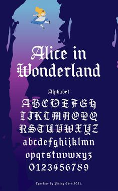 the font and numbers for alice in wonderland