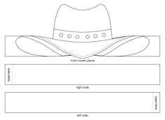 a drawing of a cowboy hat with measurements for the size and width, as well as how