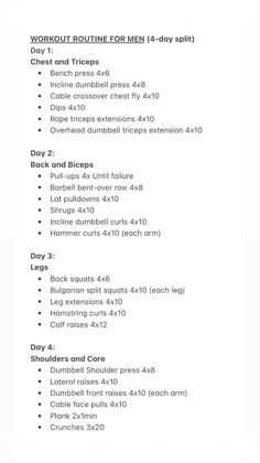 the workout routine for men and women is shown in this image, with instructions to use it