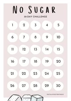 Get Your FREE 30-Day No Sugar Challenge Printable!
