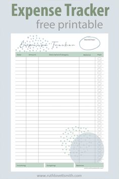 Free expense tracker printable to track finances and create a budget
