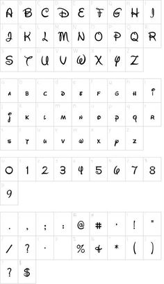 the font and numbers for an old english typewriter, with different symbols on it