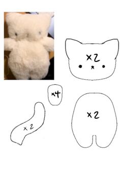 the teddy bear has been cut out and is ready to be sewn