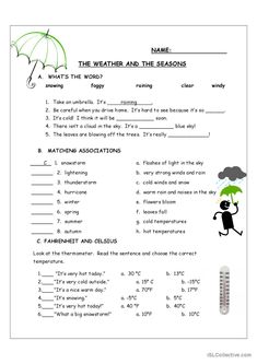 the weather and the seasons worksheet for grade 1 students to practice their writing skills