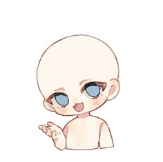 an image of a cartoon character with blue eyes and white hair, pointing at something