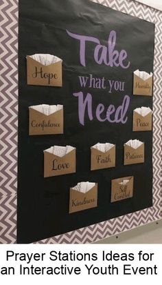 Prayer Board Ideas For Church, Youth Sunday Service Ideas, Prayer Wall Design, Church Youth Conference Ideas, Youth Gathering Ideas, Prayer Booth Ideas, Theology Classroom Ideas, Creativity Prayer, Youth Church Themes
