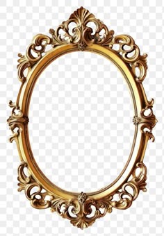 an ornate gold frame with no background, hd png downloads to be used as a