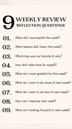 9 Weekly Review Reflection Questions to review the past week and get ready for the next | Positive self affirmations, Writing prompts, Writing therapy Mindfulness Journal Prompts, To Do Planner, Journal Questions, Healing Journaling, Journal Inspiration Writing, Self Care Bullet Journal, Writing Therapy, Reflection Questions, Journal Writing Prompts