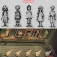 the animation shows how to draw children's faces in different stages of life, from drawing to painting