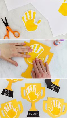 handprints are being made to look like cupcakes
