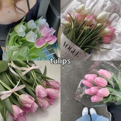 ⚠️ POISONOUS TO CATS !! 🐈🐱 Pink Tulips Trader Joes, Pink Tulip Love Message, Pink Tulip Message, Pink Tulip Inspirational Message, Pink Tulip Bouquet In Car, Pretty Flowers Pictures, Nothing But Flowers