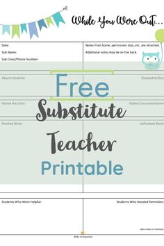 a free printable for students to use