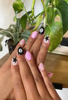 Nail Ideas To Do, Good Winter Nails, Fun Nail Inspo Fall, Summer Cute Nails Almond, Fall Nail Ideas Pink, Non Girly Nails, Nail Ideas Trending