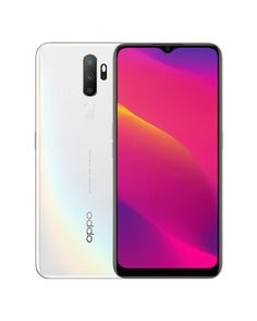 the new oppo phone is shown in white and pink, with an angled camera