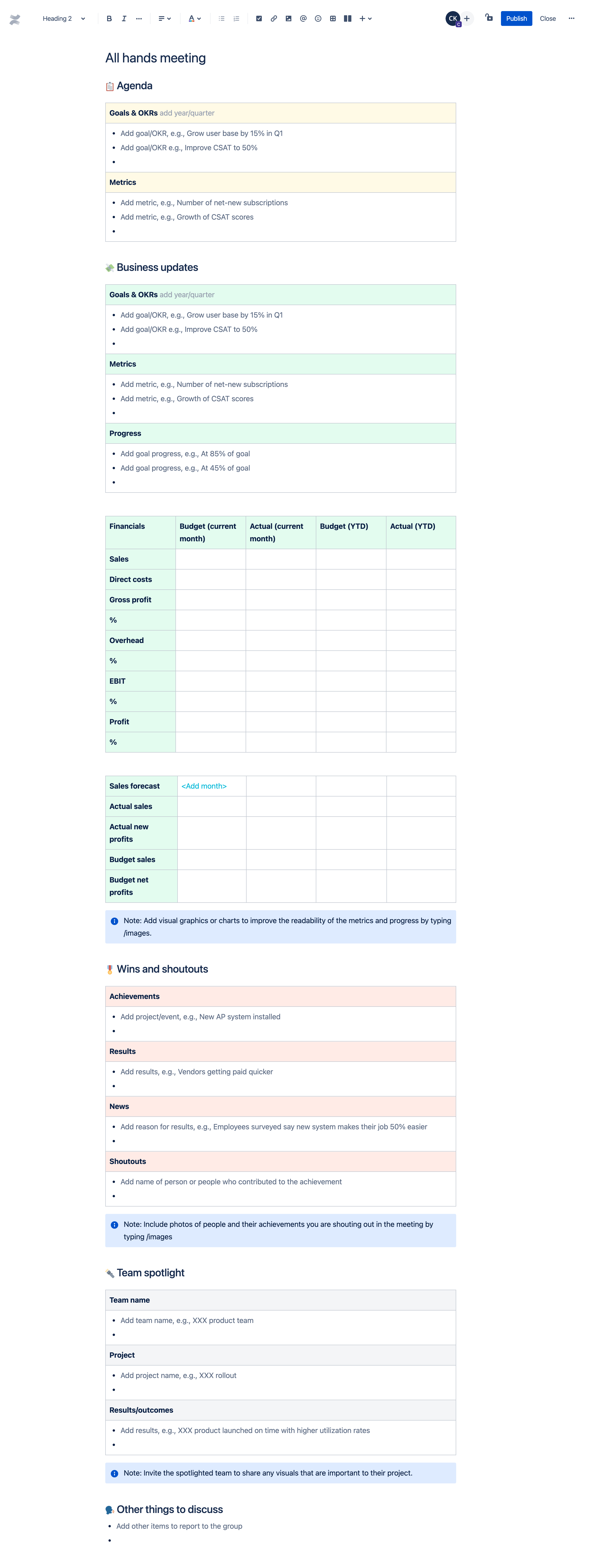 All hands meeting template preview