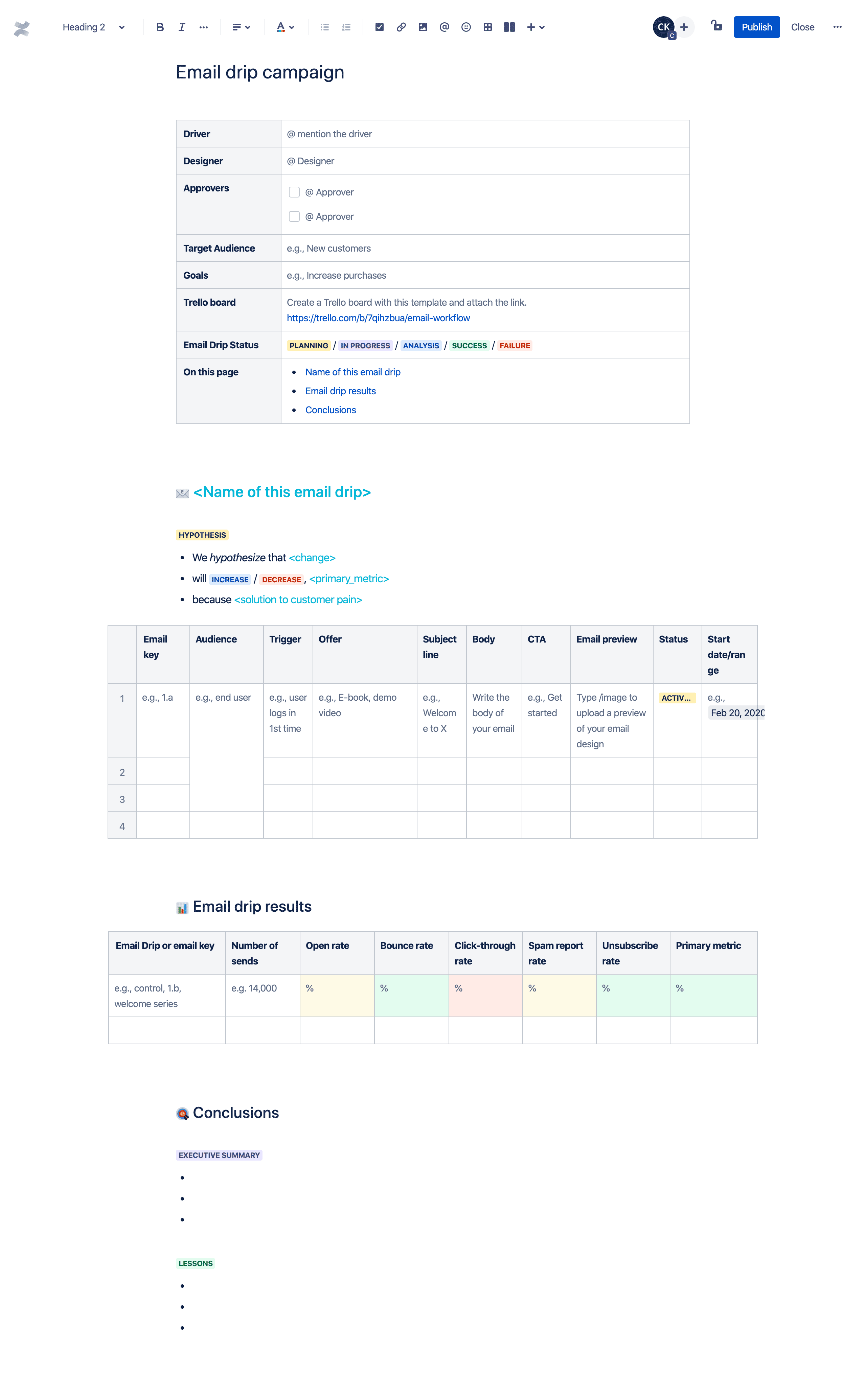 Email drip campaign template preview