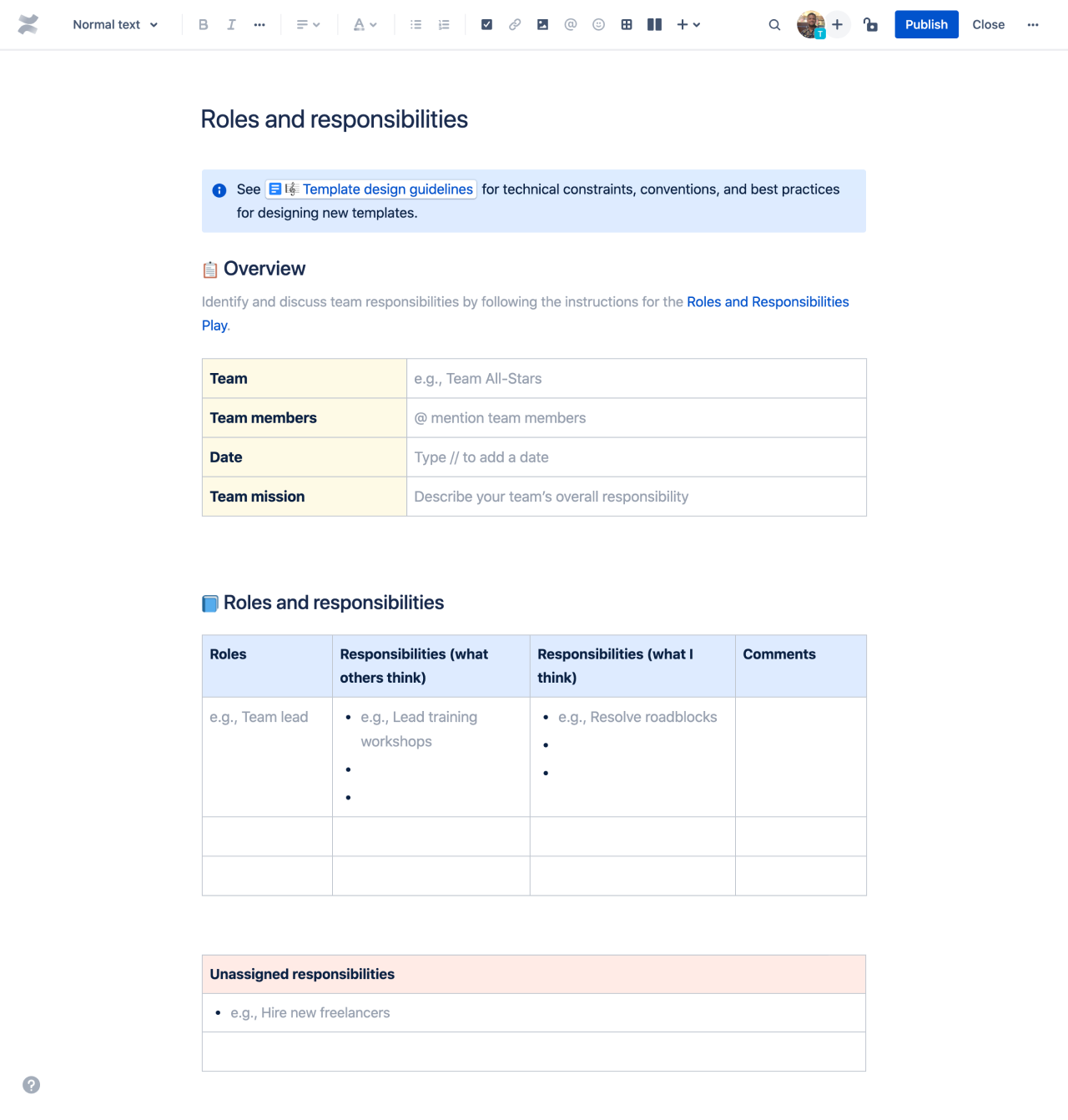 Roles and responsibilities preview.