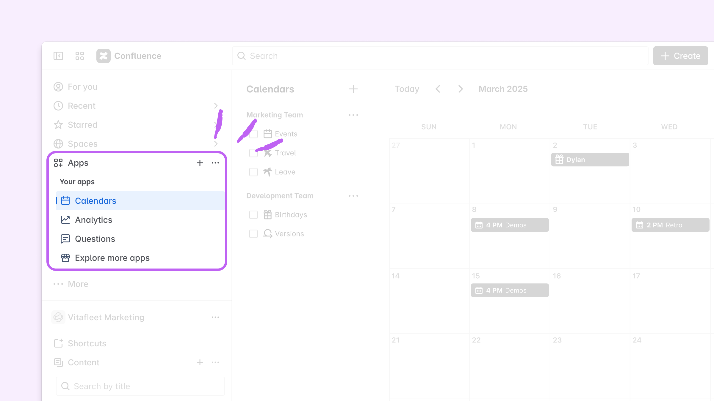 Apps in Confluence