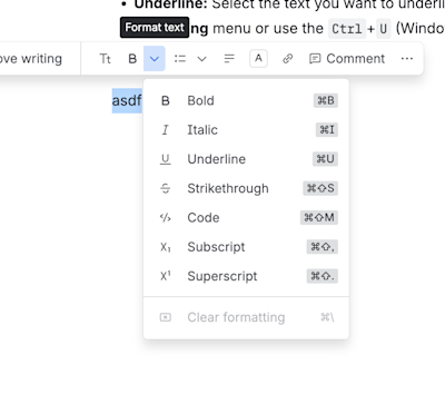 The formatting tools found in the new editor
