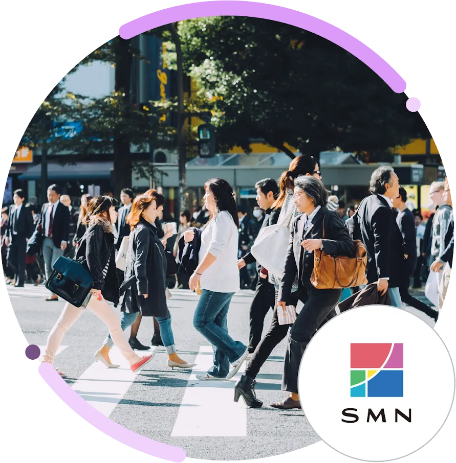 People crossing road at pedestrian crossing in Japan