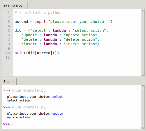 Python Switch Case Example