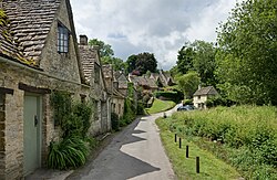 A row of cottages in Cotswolds, England.