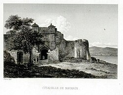 gravure noir et blanc : un fort