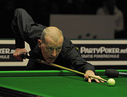 Steve Davis playing a shot