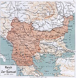 A map of the Bulgarian Empire in the late 10th and early 11th centuries