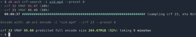 Find the best crf encoding setting for VMAF 95 quality