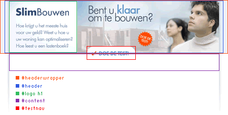 SlimBouwen website, aanalise das divs SlimBouwen website, analise das divs