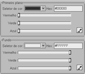 Interface para escolha da cor