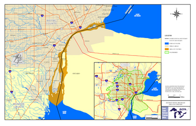 Detroit River AoC Boundary Map