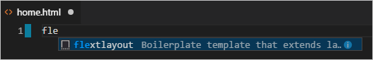 Autocompletion for the flextlayout code snippet