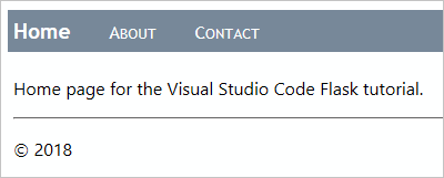 Flask app rendering a common nav bar from the base template