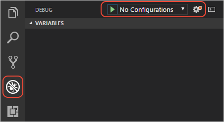 Initial view of the debug panel