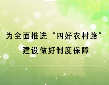 ÎªÈ«ÃæÍÆ½ø¡°ËĺÃÅ©´å·¡±½¨Éè×öºÃÖÆ¶È±£ÕÏ