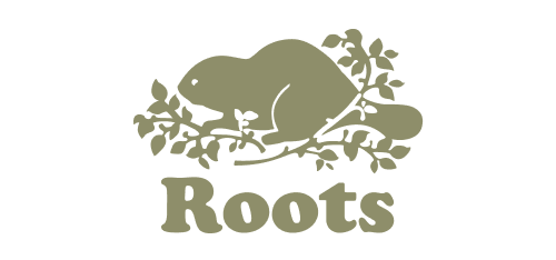 Roots logo in tan