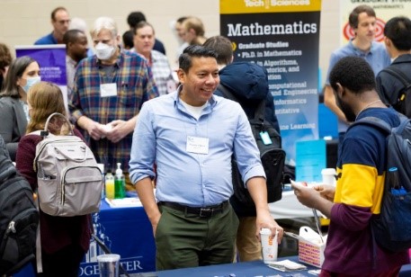 Man enjoying the mathematics meeting