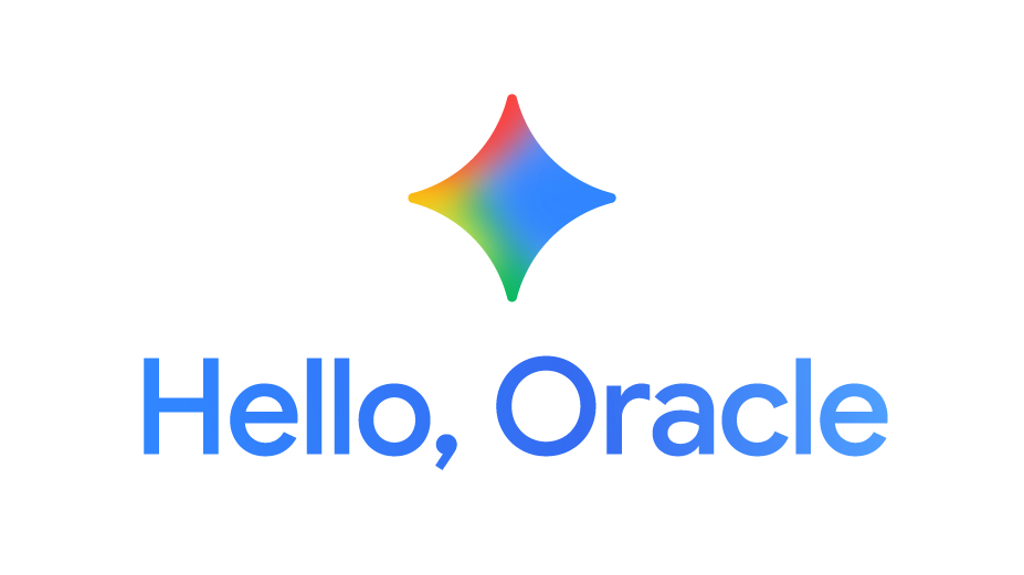 Gemini spark with the text, "Hello, Oracle" underneath