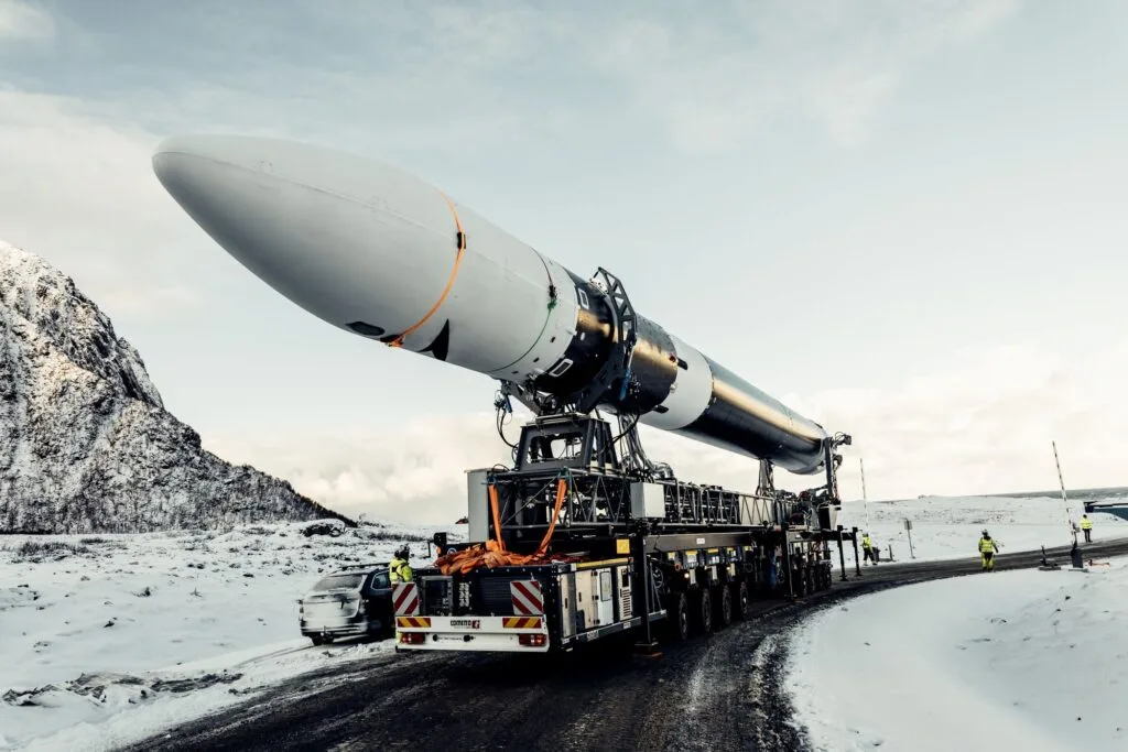 Spectrum is rolled out for its maiden launch. Credits: Isar Aerospace, Wingmen Media